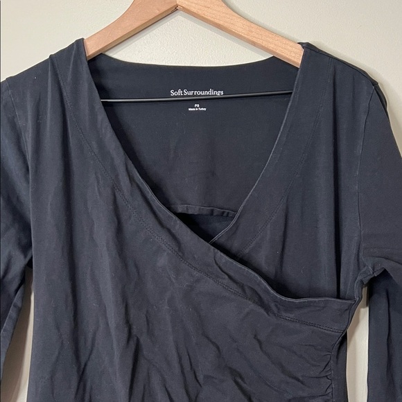 Soft Surrounding Black Women's 3/4 Sleeve  Dress PS - Picture 2 of 10